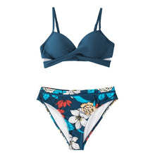 Load image into Gallery viewer, CUPSHE Push Up Floral Wrap Bikini Sets Women Sexy Thong Two Pieces Swimsuits 2021 New Girl Beach Bathing Suits Swimwear
