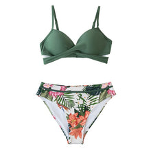 Load image into Gallery viewer, CUPSHE Push Up Floral Wrap Bikini Sets Women Sexy Thong Two Pieces Swimsuits 2021 New Girl Beach Bathing Suits Swimwear
