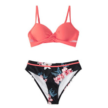 Load image into Gallery viewer, CUPSHE Push Up Floral Wrap Bikini Sets Women Sexy Thong Two Pieces Swimsuits 2021 New Girl Beach Bathing Suits Swimwear
