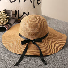 Load image into Gallery viewer, Fashion Summer Straw Hat Woman Beach Sun Hats Leisure Journey Outdoors Vacation Accessories UV Protection Big Brimmed Hat
