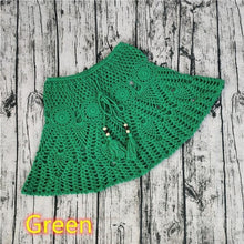 Load image into Gallery viewer, Hand Crochet Florens Skirt Women Swimwear Sexy Beach Bikini Set cover up Skirt Boho Style elastic waistband tassels
