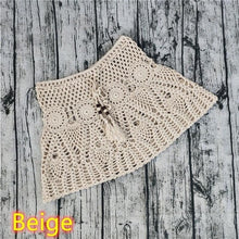 Load image into Gallery viewer, Hand Crochet Florens Skirt Women Swimwear Sexy Beach Bikini Set cover up Skirt Boho Style elastic waistband tassels
