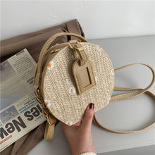 Load image into Gallery viewer, Hexagon Mulit Style Straw+leather Handbag 2021 Women Summer Rattan Bag Handmade Woven Beach Circle Bohemia Shoulder Bag New
