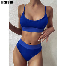 Load image into Gallery viewer, Riseado Push Up Sexy Bikini 2021 High Waist Swimsuit Swimwear Women Ribbed Beachwear Solid Brazilian Bikini Strap Bathing Suit
