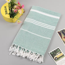 Load image into Gallery viewer, Turkish Beach Towels Cotton Stripes Yarn-Dyed Stripes Thin Bath Towel Sunscreen Muslin Towels for Adults 100*180cm Peshtemal
