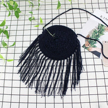 Load image into Gallery viewer, Women Circle Straw Bags Summer Beach Tassel Female INS Popular Shoulder Bag Lady Casual Handmade Weave Round Crossbody SS3108
